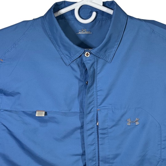 Under Armour Men's Blue XL Long Sleeve Button Down Fishing Shirt - Picture 1 of 16